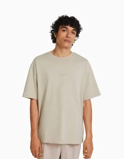 HOMME BERSHKA Tee-shirts*T-shirt manches courtes oversize imprimé