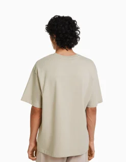 HOMME BERSHKA Tee-shirts*T-shirt manches courtes oversize imprimé