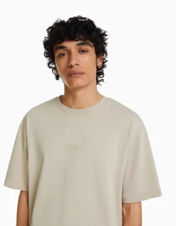 HOMME BERSHKA Tee-shirts*T-shirt manches courtes oversize imprimé