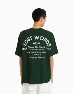 HOMME BERSHKA Tee-shirts*T-shirt manches courtes oversize gaufré et imprimé