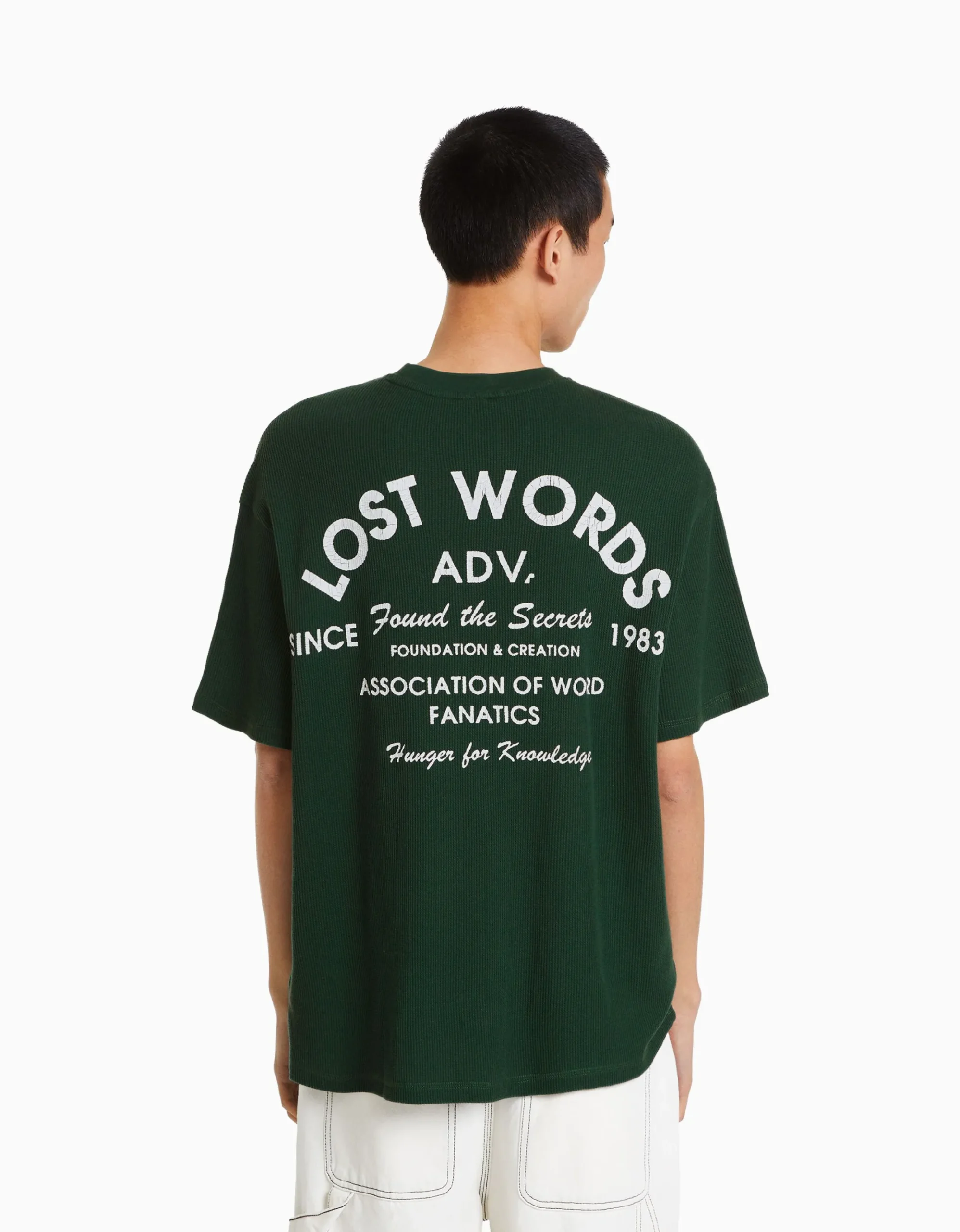 HOMME BERSHKA Tee-shirts*T-shirt manches courtes oversize gaufré et imprimé