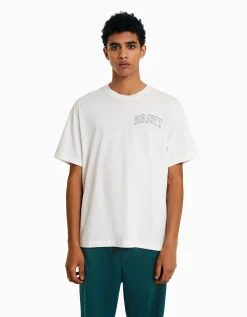 HOMME BERSHKA Tee-shirts*T-shirt manches courtes oversize imprimé