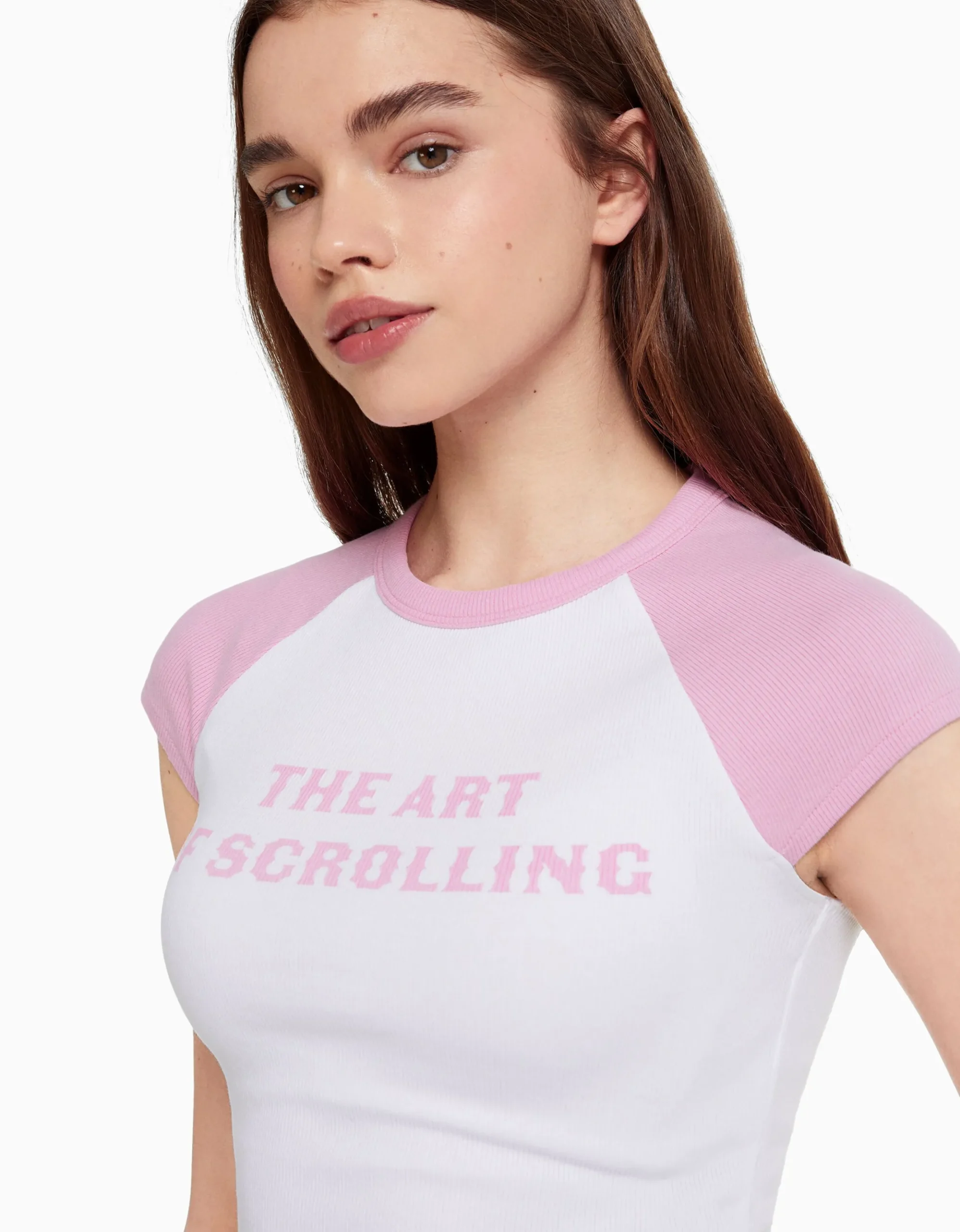 FEMME BERSHKA Tee-shirts*T-shirt manches courtes raglan imprimé