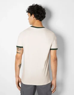 HOMME BERSHKA Tee-shirts*T-shirt manches courtes regular fit imprimé