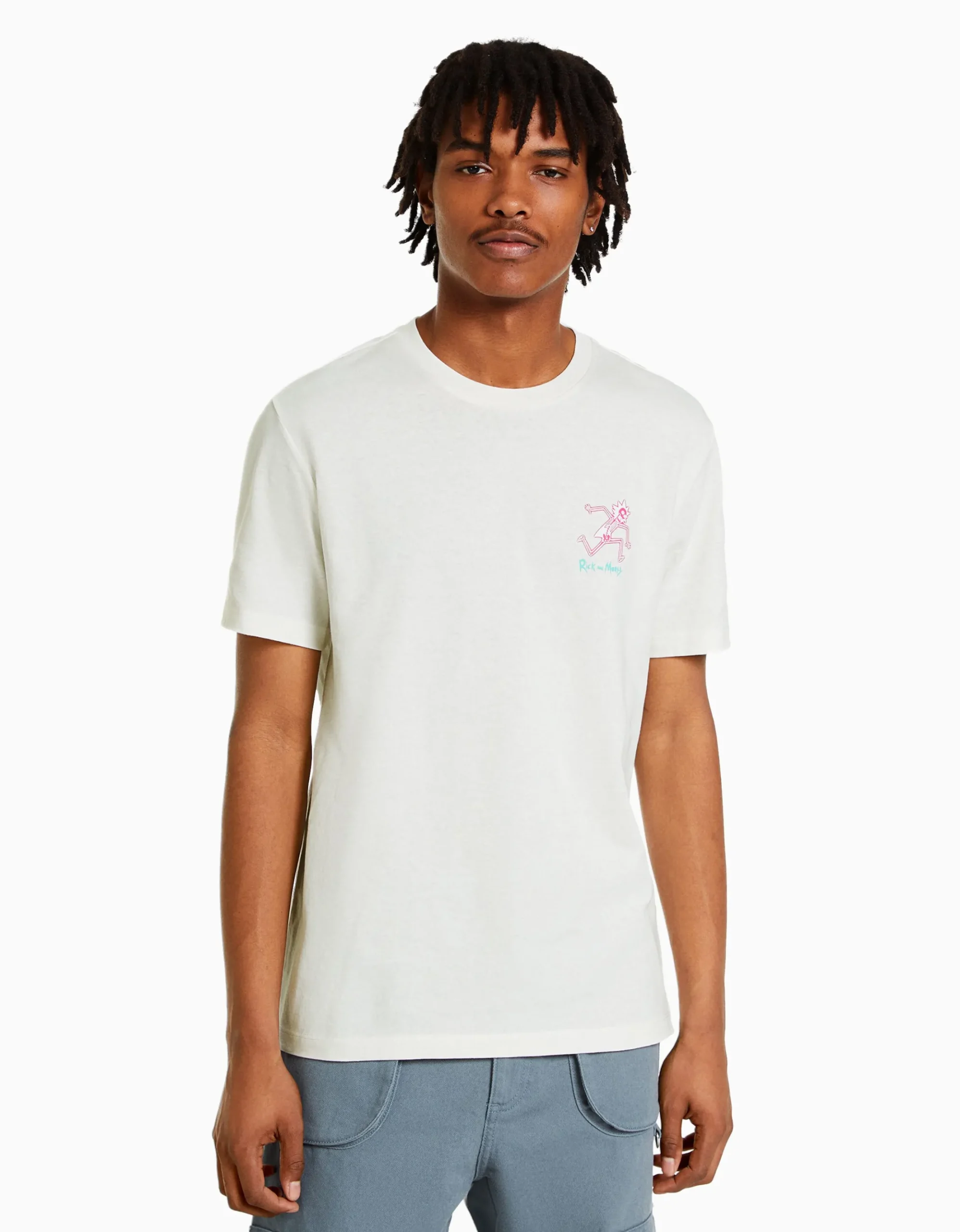 HOMME BERSHKA Vêtements*T-shirt manches courtes regular fit imprimé Rick et Morty