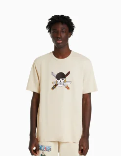 HOMME BERSHKA Vêtements*T-shirt manches courtes regular fit imprimé One Piece