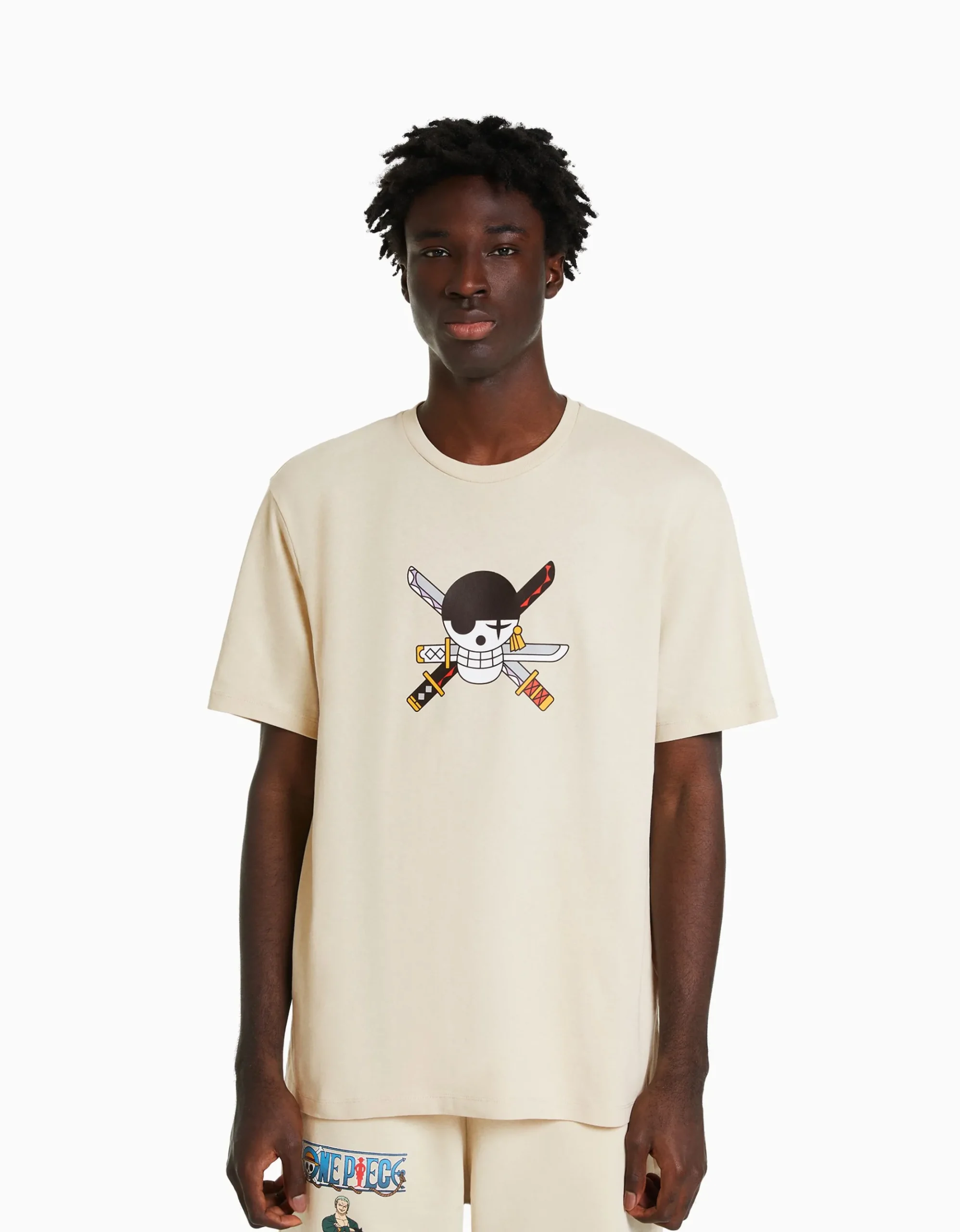 HOMME BERSHKA Vêtements*T-shirt manches courtes regular fit imprimé One Piece
