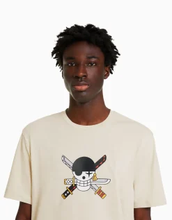 HOMME BERSHKA Vêtements*T-shirt manches courtes regular fit imprimé One Piece