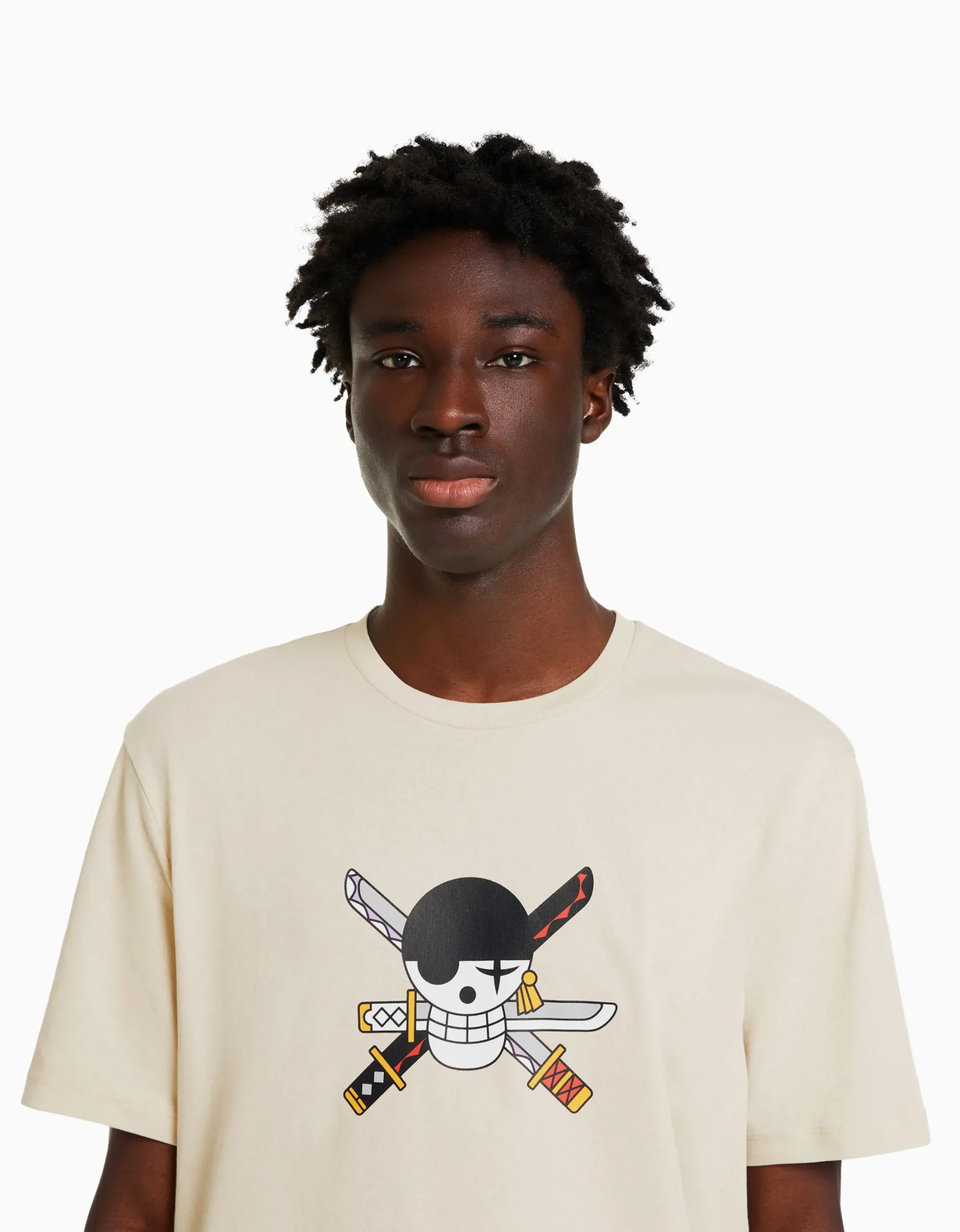 HOMME BERSHKA Vêtements*T-shirt manches courtes regular fit imprimé One Piece
