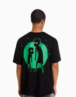 HOMME BERSHKA Vêtements*T-shirt manches courtes regular fit imprimé Rick et Morty