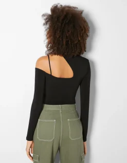 FEMME BERSHKA Tee-shirts*T-shirt manches longues asymétrique