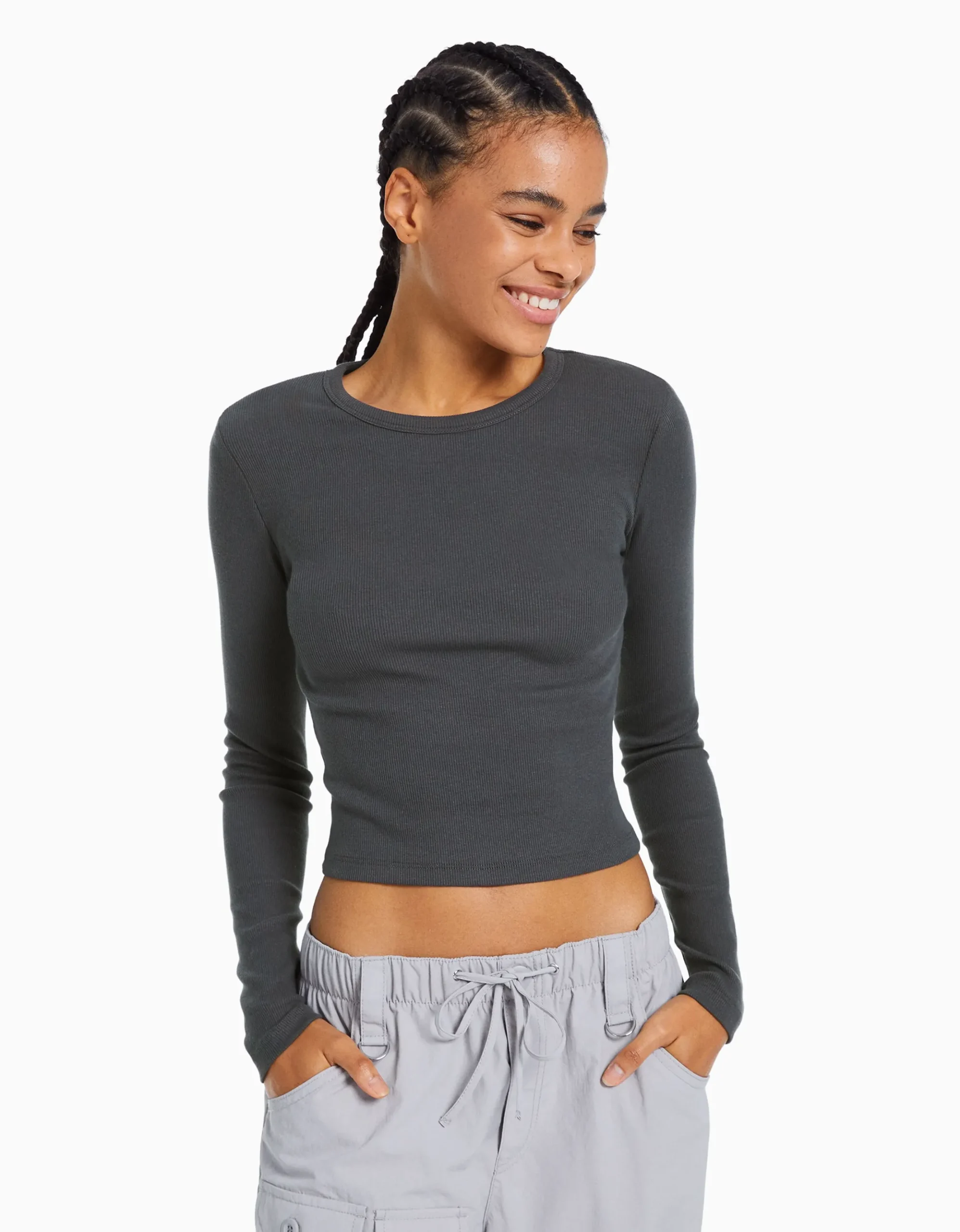 FEMME BERSHKA Tee-shirts*T-shirt manches longues bord-côte