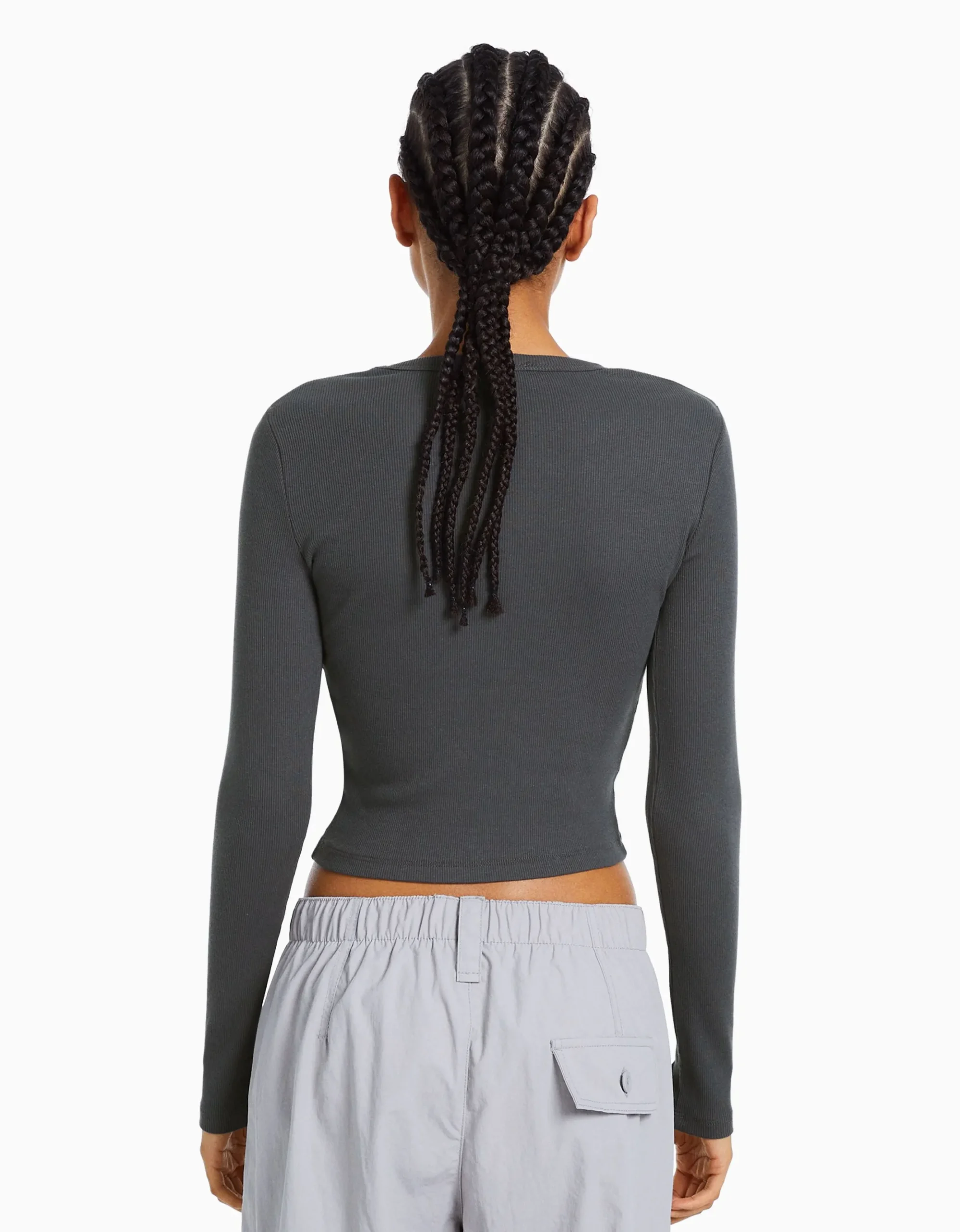 FEMME BERSHKA Tee-shirts*T-shirt manches longues bord-côte