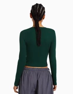 FEMME BERSHKA Tee-shirts*T-shirt manches longues bord-côte