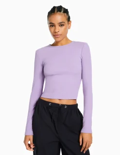 FEMME BERSHKA Tee-shirts*T-shirt manches longues bord-côte