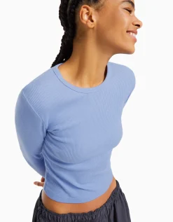 FEMME BERSHKA Personnalisables*T-shirt manches longues bord-côte