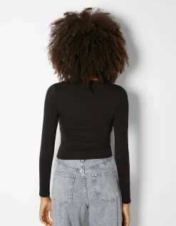 FEMME BERSHKA Tee-shirts*T-shirt manches longues bord-côte