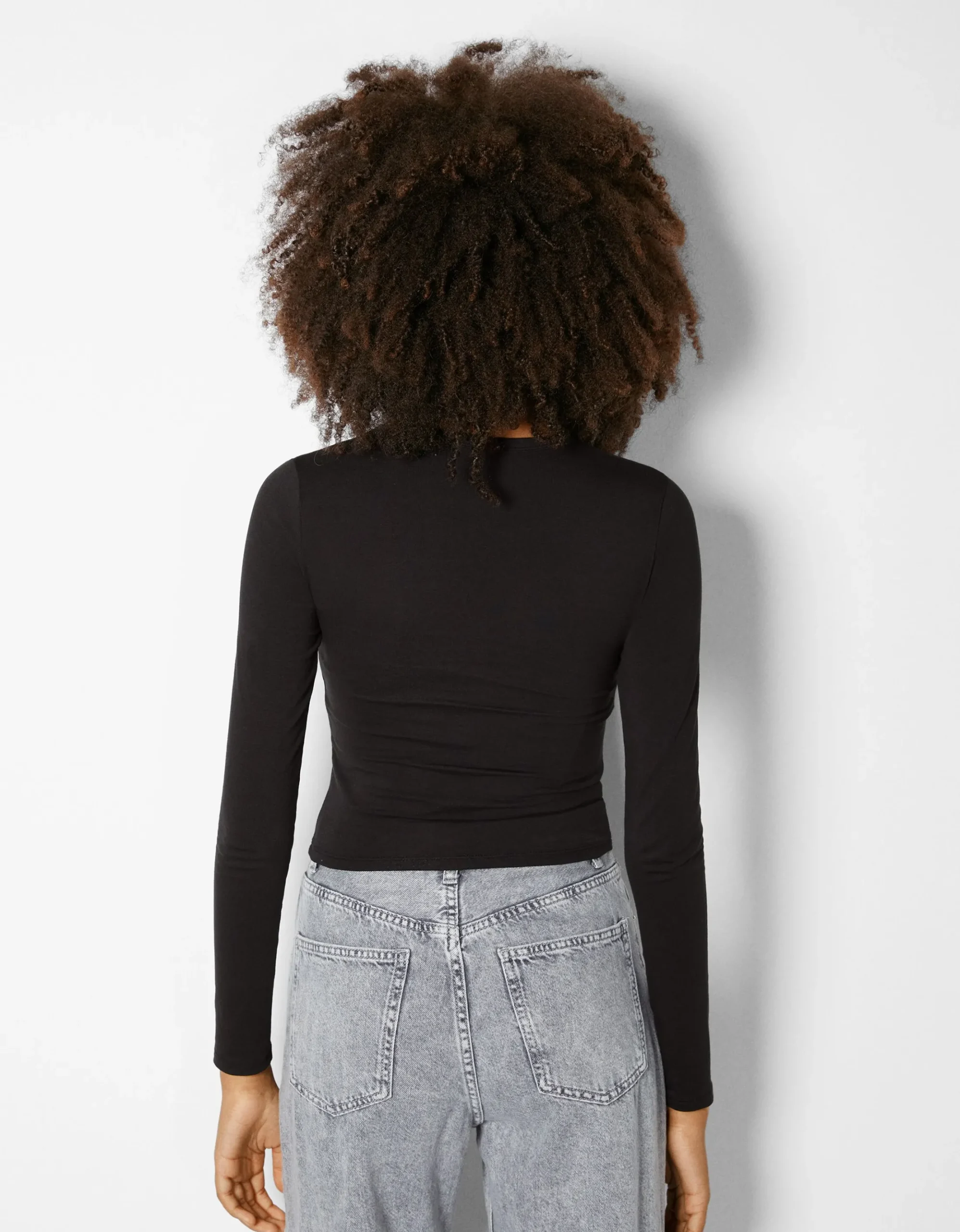 FEMME BERSHKA Tee-shirts*T-shirt manches longues bord-côte
