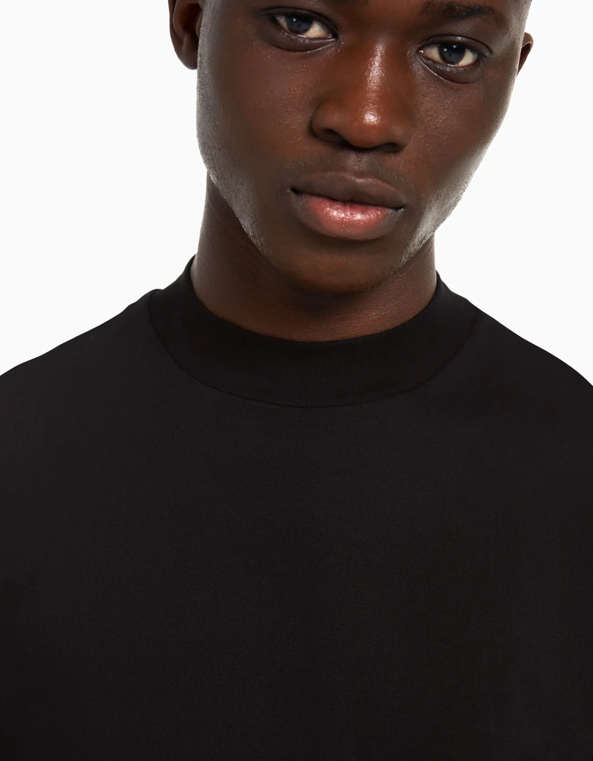 HOMME BERSHKA Tee-shirts*T-shirt manches longues col cheminée