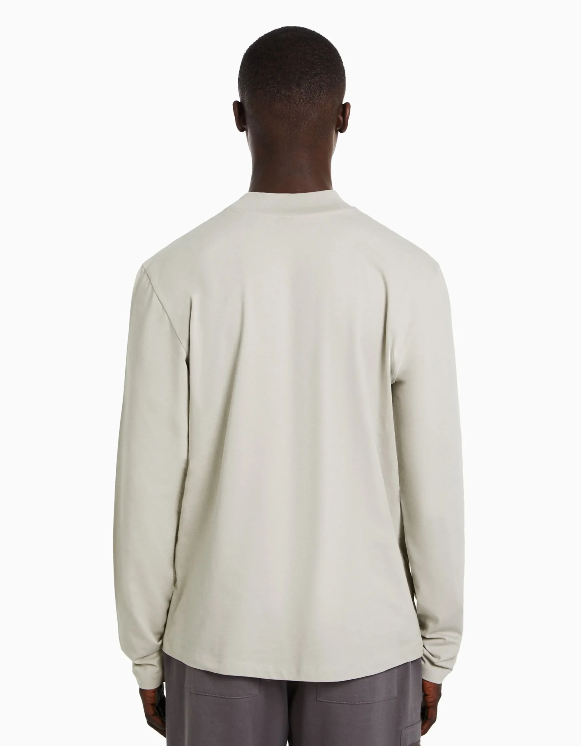 HOMME BERSHKA Tee-shirts*T-shirt manches longues col cheminée