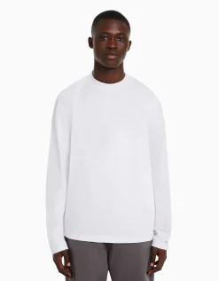 HOMME BERSHKA Join Life*T-shirt manches longues col cheminée