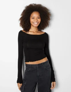 FEMME BERSHKA Tee-shirts*T-shirt manches longues col bateau