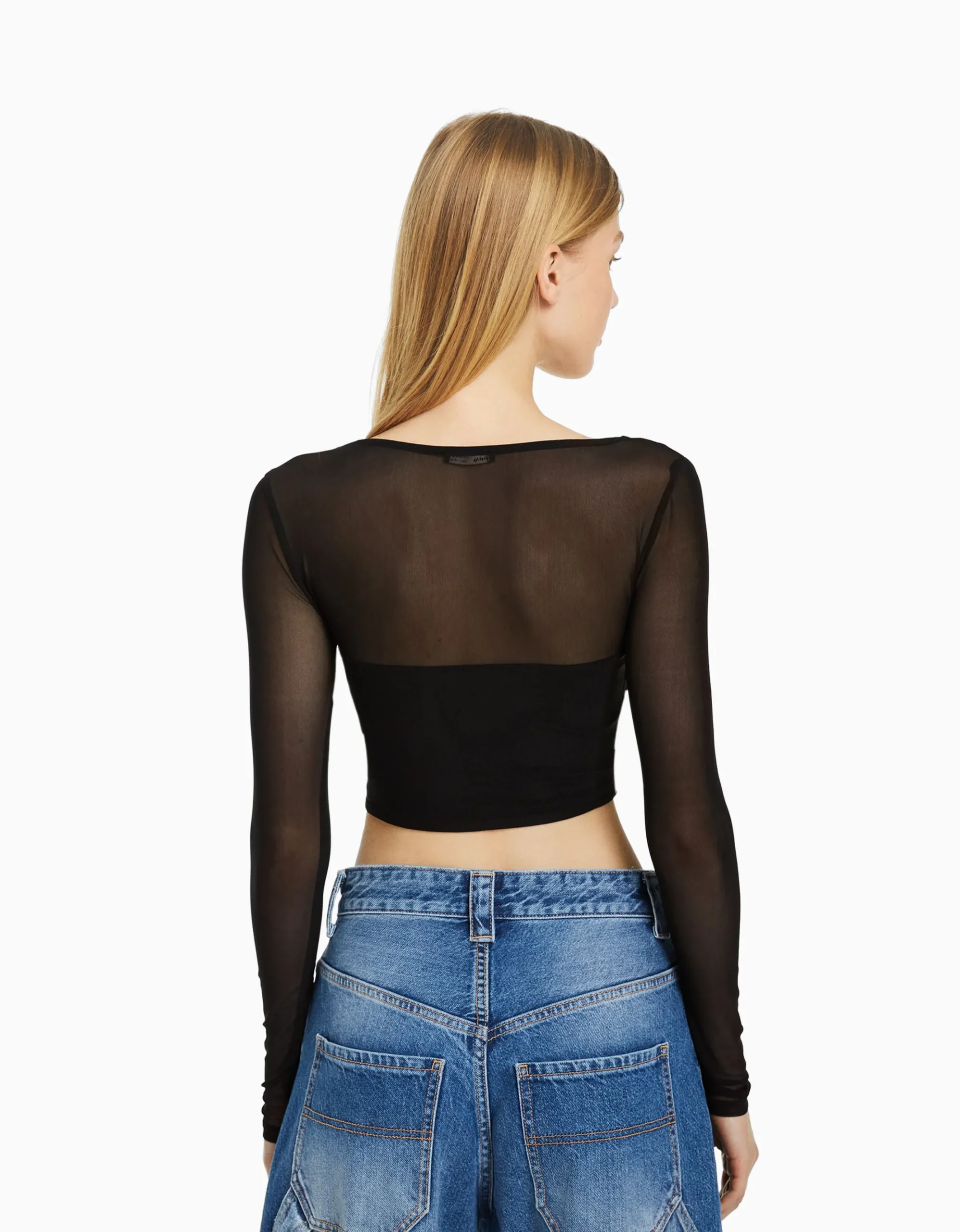 FEMME BERSHKA Tee-shirts*T-shirt manches longues corset tulle