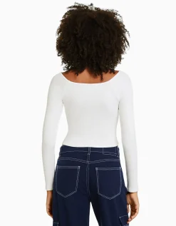 FEMME BERSHKA Tee-shirts*T-shirt manches longues col bateau rayures