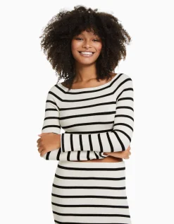 FEMME BERSHKA Tee-shirts*T-shirt manches longues col bateau rayures