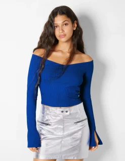 FEMME BERSHKA Tee-shirts*T-shirt manches longues encolure en V