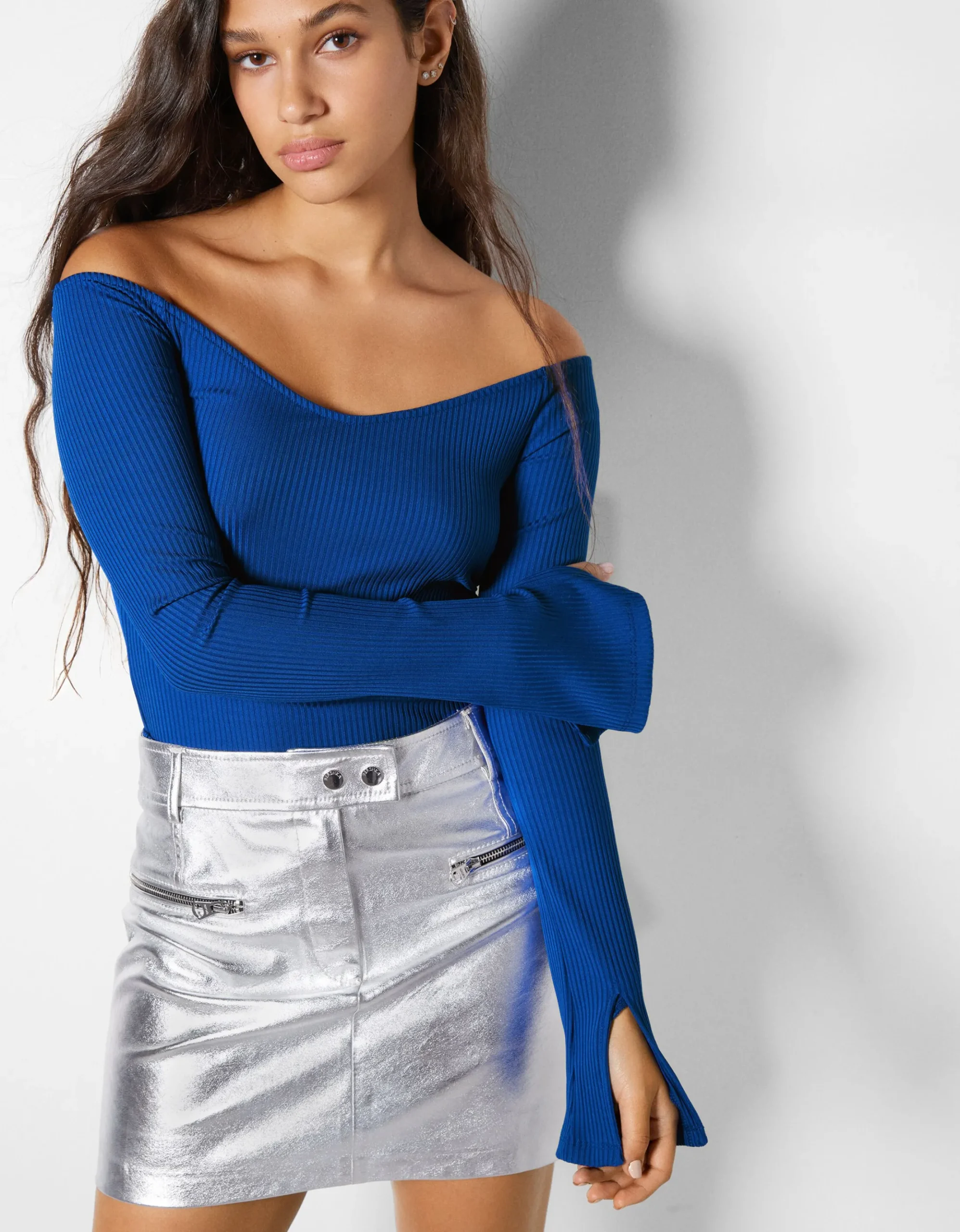 FEMME BERSHKA Tee-shirts*T-shirt manches longues encolure en V