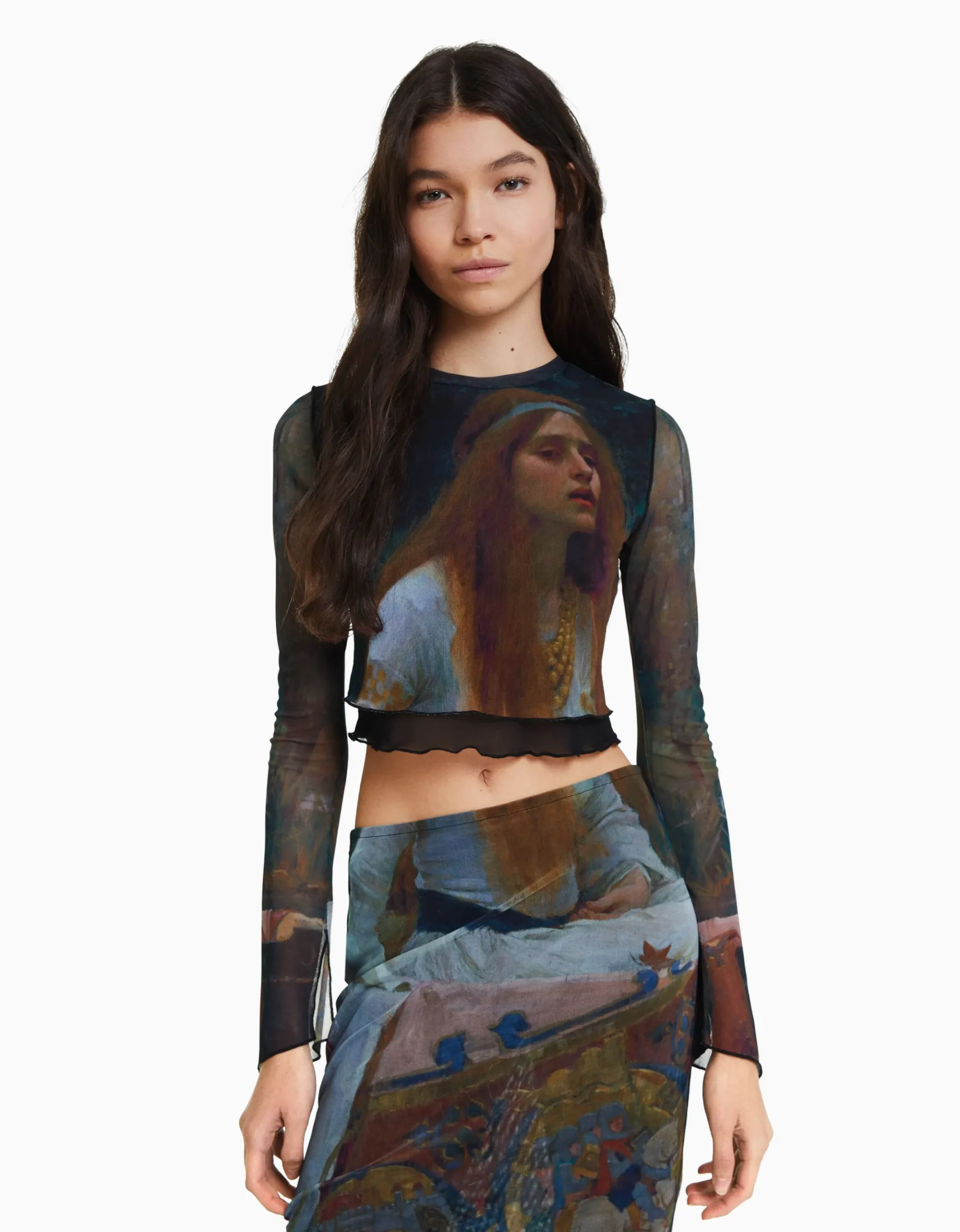 FEMME BERSHKA Tee-shirts*T-shirt manches longues imprimé Art Series