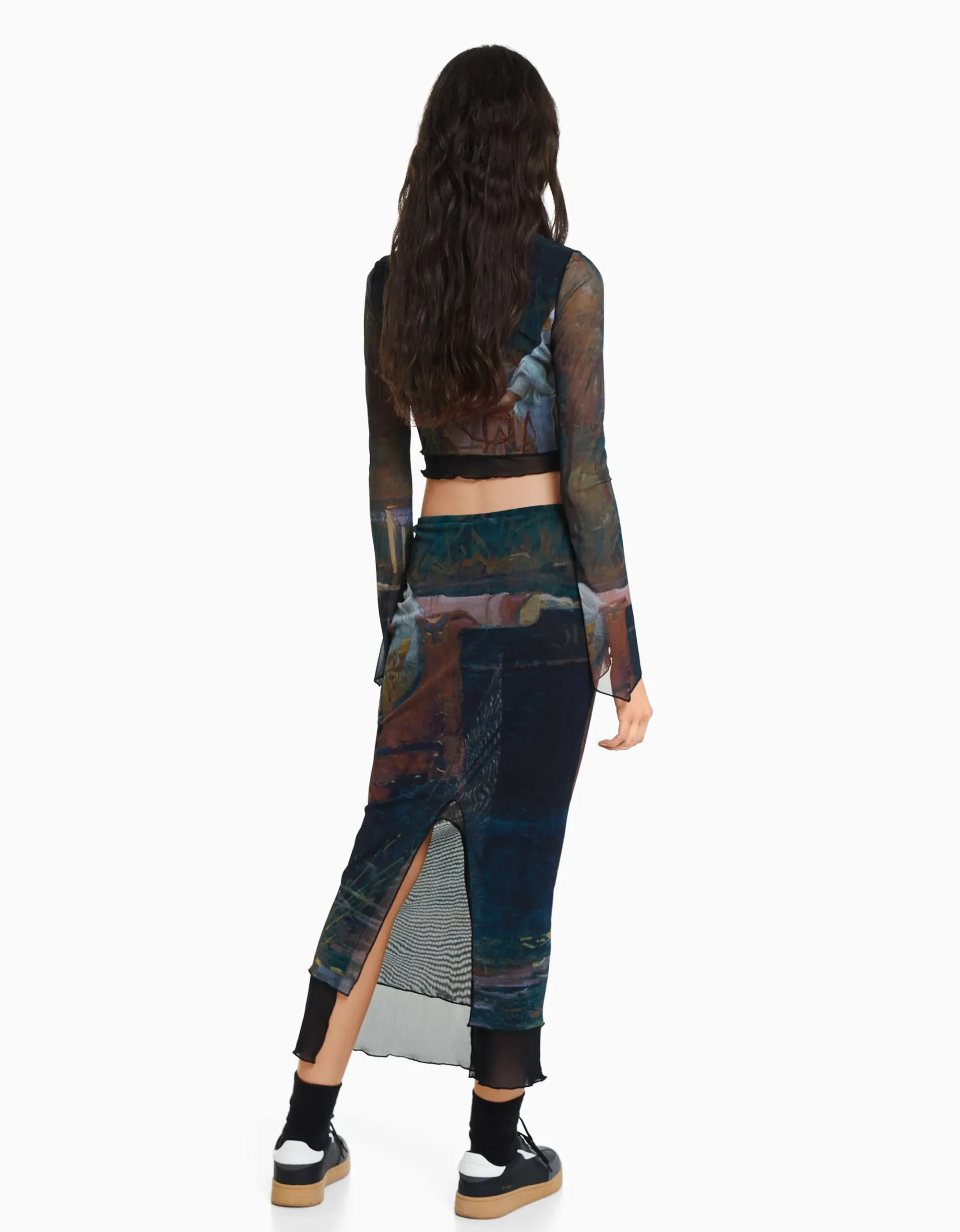 FEMME BERSHKA Tee-shirts*T-shirt manches longues imprimé Art Series