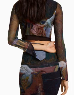 FEMME BERSHKA Tee-shirts*T-shirt manches longues imprimé Art Series