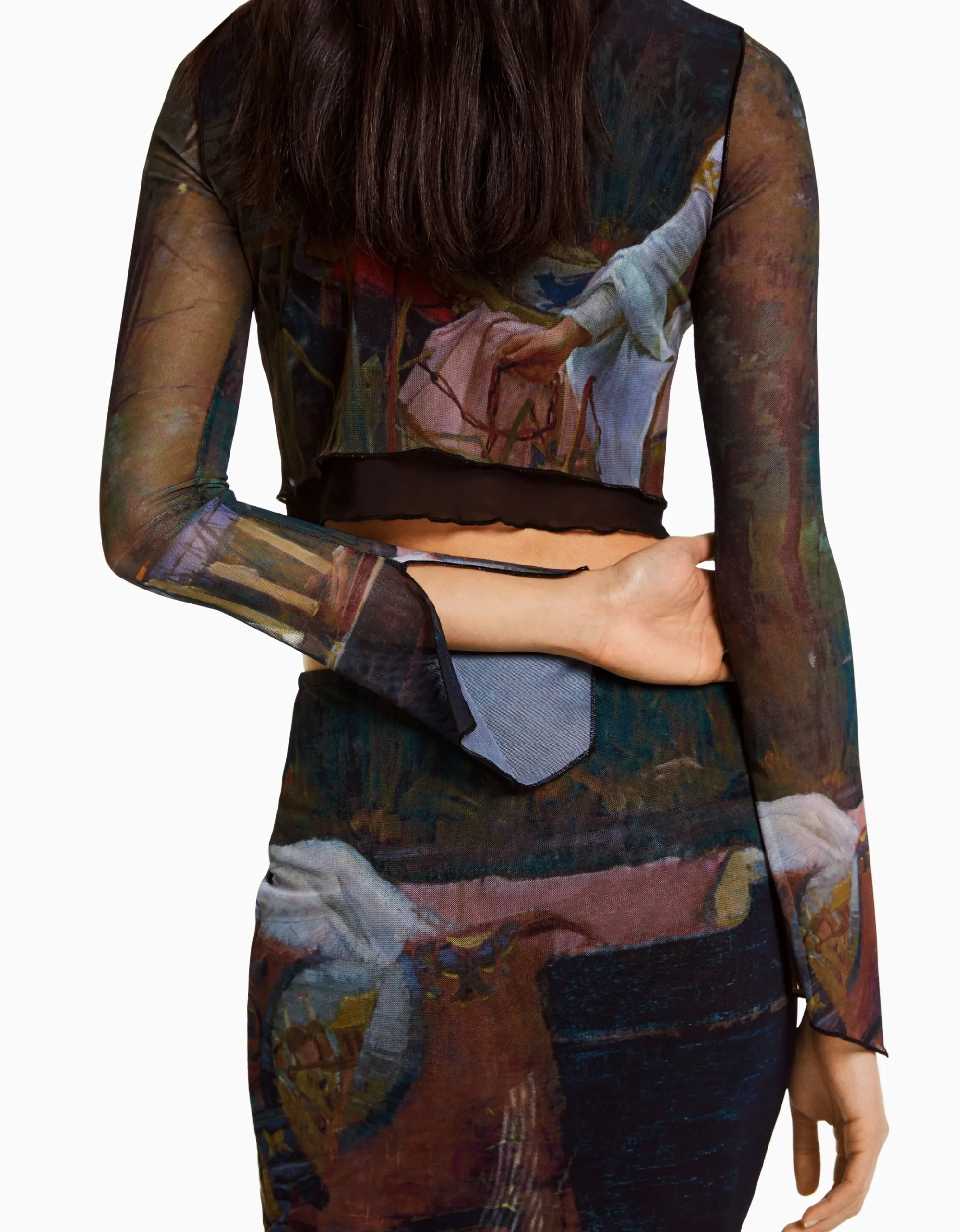 FEMME BERSHKA Tee-shirts*T-shirt manches longues imprimé Art Series