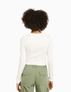 FEMME BERSHKA Tee-shirts*T-shirt manches longues imprimé