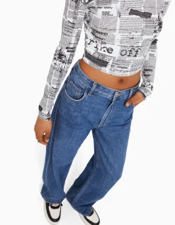 FEMME BERSHKA Tee-shirts*T-shirt manches longues imprimé
