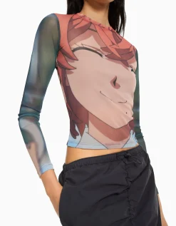 FEMME BERSHKA Vêtements*T-shirt manches longues imprimé TOKYO REVENGERS