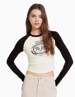 FEMME BERSHKA Tee-shirts*T-shirt manches longues raglan