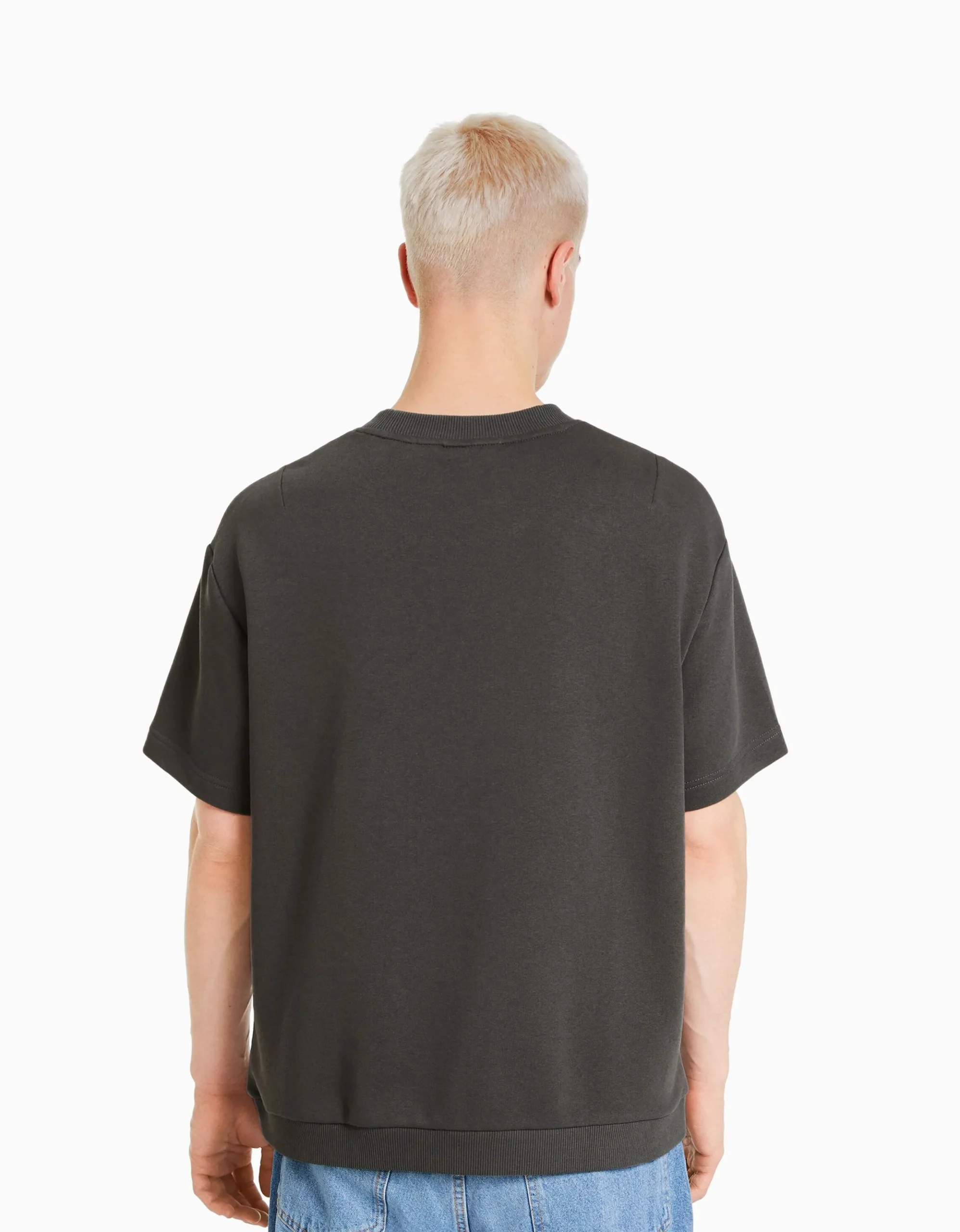 HOMME BERSHKA Vêtements*T-shirt molleton imprimé varsity