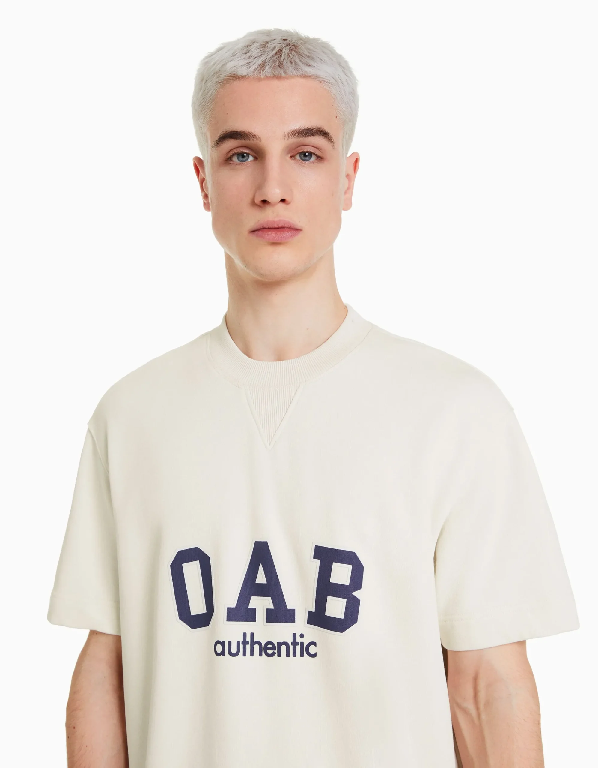 HOMME BERSHKA Vêtements*T-shirt molleton imprimé varsity