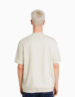 HOMME BERSHKA Vêtements*T-shirt molleton imprimé varsity