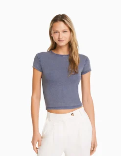FEMME BERSHKA Tee-shirts*T-shirt moulant manches courtes