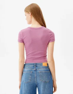 FEMME BERSHKA Tee-shirts*T-shirt moulant manches courtes