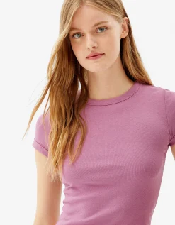 FEMME BERSHKA Tee-shirts*T-shirt moulant manches courtes