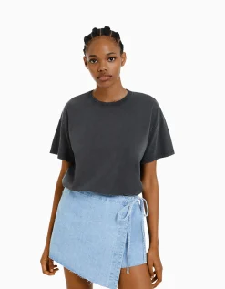 FEMME BERSHKA Tee-shirts*T-shirt oversize à manches courtes
