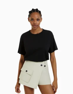 FEMME BERSHKA Tee-shirts*T-shirt oversize à manches courtes