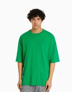 FEMME BERSHKA Personnalisables*T-shirt oversize à manches courtes