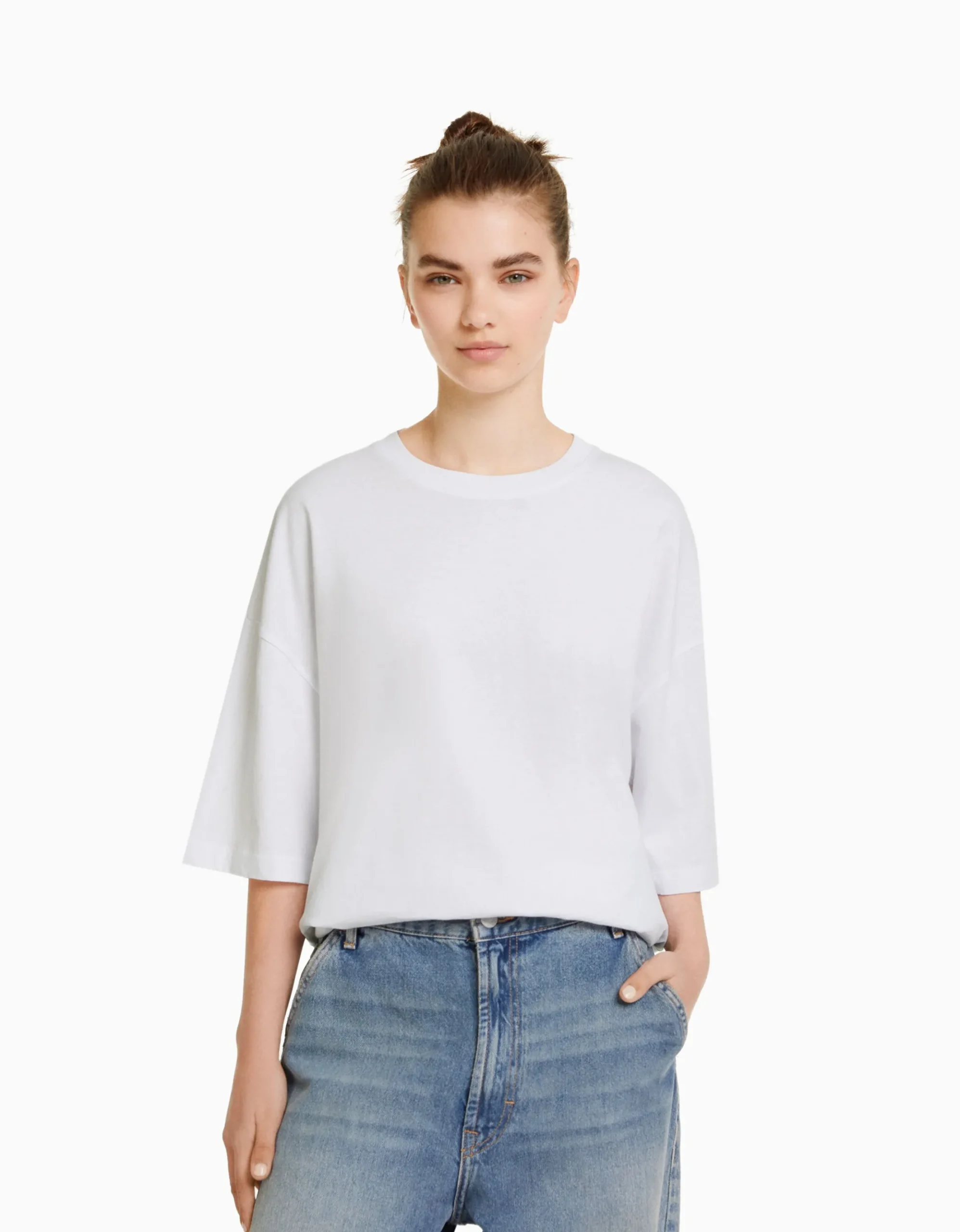 FEMME BERSHKA Tee-shirts*T-shirt oversize à manches courtes