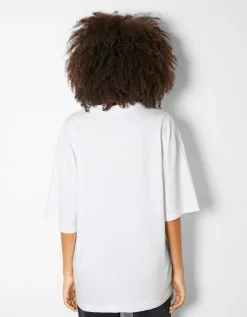 FEMME BERSHKA TEST*T-shirt oversize à manches courtes